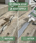 Heavy Duty Concrete Crack Filler With Slick Hydrocarbon Guard And Deep Penetrating Base Seal applied on cracked sidewalk sections.