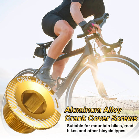 Golden M18 Aluminum Alloy Crank Cover Screw for Bicycle Crankset Arm Bolt and Chainwheel Screws Heavy Duty Fixing Bolt 7075