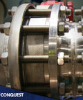 Zinc Plated Five-Eighth Inch Threaded Rod Twelve Inch UNC Coarse 11 TPI Six Pack With Nuts And Washers Carbon Steel ASTM A307 Compliance Right Hand Threads All Thread Rods installed on metal flange
