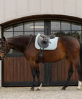 Dressage Saddle Pad With Moisture Wicking Tricot Backing In Misty Jade For Everyday Riding Comfort Contoured Withers Fit