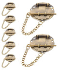 COSMOBETTY 7pcs Vintage Retro Toggle Hasp Latch with Chain for Jewelry Boxes and Collectibles, Iron alloy with chain latch design.