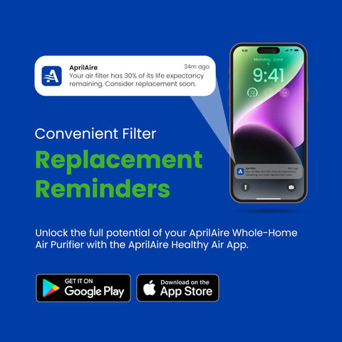 Image of smartphone displaying alert for MERV 11 Replacement Filter For Whole House Purifiers 20x20x4 Pack Of 2.