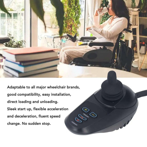 All Aluminum Electric Wheelchair Joystick Controller 18V To 30V Brushed Motor Separate Type, girl using controller