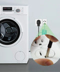 No Fuss Dryer Plug Converter Adapter 14-30R Female To 10-30P Male With Ground Wire shown with close-up of usage.