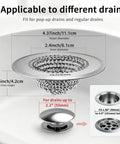 Hassle Free Shower Drain Hair Catcher With Quick Flip Empty Pocket for different drain sizes, stainless steel construction.