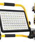 Top Tier Beast 200W LED Work Light with 20000 Lumens and 6500K Daylight Beam on rugged stand, portable with 13-foot cord.
