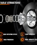 Front Wheel Bearing Hub Assembly 6 Lug Drop In Replacement For Silverado Tahoe Suburban Yukon XL Avalanche Express 1500 1999 To 2006 And Cadillac Escalade 6 Lug OEM 515036 Compatible, exploded view showing components