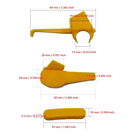 Tire Changer Plastic Inserts Kit With Nylon Rim Edge Protectors For Duck Head Mount Demount Tools in various sizes with measurements