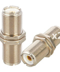 SO239 To SO239 UHF Female Bulkhead Adapter RF Coax Coupler For CB Ham Radio PL259 Plug Beefy 50 Ohm Low Loss Antenna Connector Two Pack