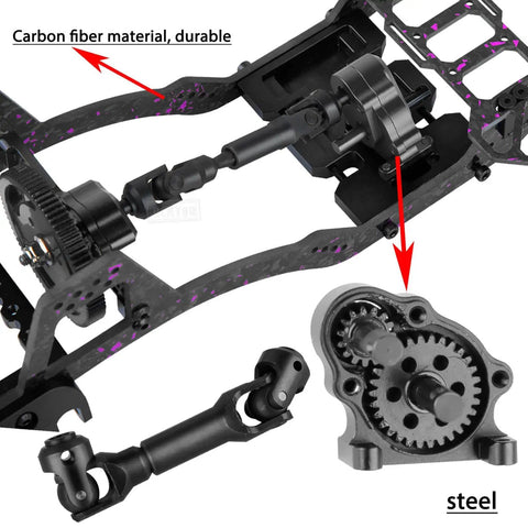 Carbon Fiber LCG Chassis Kit For 1x10 RC Crawler SCX10 SCX10 II Capra 1.9 UTB And Other DIY Builds With Beefed Up Front Mounted Transmission And Lightweight Strength Upgrade