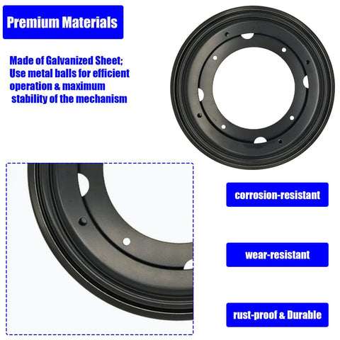 Six Pack 8 Inch Lazy Susan Bearings Heavy Duty Turntable Plate Five Sixteenths Inch Thick Swivel with Galvanized Sheet Material