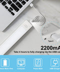 Under Cabinet LED Lights With Motion Sensor 53 LED Dimmable USB Rechargeable Strip Magnetic Mount 2200mAh Battery charging by laptop