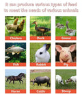 Animals supported by Electric Hay Cutter Machine: chicken, duck, goose, fish, rabbit, pig, horse, cattle, sheep.