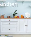 Four Pack Fresh Watercolor Retro Floral Cabinet Knobs With Hella Durable Crystal Glass Handles And Sturdy Mounting Screws For Kitchen Drawers Dresser Cupboards And Wardrobe Decor in a modern kitchen.