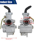 Front and side view of PZ20 Carburetor Upgrade Kit With Ignition Coil AC CDI Box Starter Solenoid Relay And Voltage Regulator for ATV
