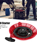 Durable PVC Manual Pull Start Assembly For Garden Tools And Industrial Equipment Tough Replacement Part For GCV160 Engine Pull Starter Easy Fit And Built To Last Performance, red pull starter with black handle