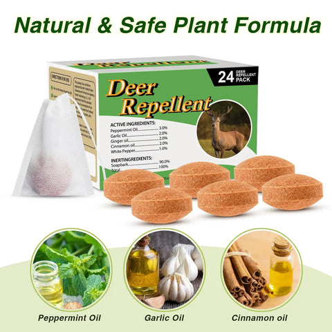 36 Pack Deer And Rabbit Repellent For Outdoor Gardens And Lawns Keeps Plants Safe From Browsing With Humane Mint Scent Deterrent For Plants Flowers Vegetables Trees And More