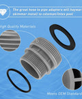 40mm To 1-1/2 Inch Hose Conversion Kit For Intex Coleman Above Ground Pools No-Fuss Easy Fit Adapters with rubber seals