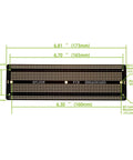 Diagram of Three Piece 6.8 By 2.05 Inch Solderable Prototype PCB Boards Kit For DIY Electronics Projects with dimensions