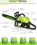 Gas Powered Chainsaw For Farm And Ranch Use, Heavy Duty Wood Cutting Beast With 58cc 3.6 HP Pro Power And NiCom Plated Cylinders