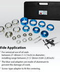 Crankshaft And Camshaft Bearing Removal And Installation Kit With Extra Long 118mm Hooks And Short 73mm Hooks For Seals Replacement On Cars Trucks Vans And SUVs Durable Service Tool Set For Quick Seal Swaps And Precise Installation displayed with case and components
