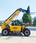 Heavy Duty Telehandler Telescopic Forklift Packing A Rock Solid Five Ton Lift Capacity Along With An Extended High Reach Boom.