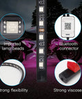 4 Piece Underglow Kit For Cars And Trucks App Controlled Multicolor RGB Underbody Lights With Music Sync Waterproof Display