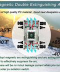 Inside view of Dual 32 Amp DC Quick Disconnect Solar Isolator Switch With 64 Amp Max IP66 1000V For Two Circuits. Magnetic arc