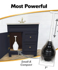 Heavy Duty Toilet Plunger Featuring Signature Beehive Shape and Drip Free Carry Handle That Blasts Away Stubborn Clogs Quick On Any Toilet Model crafted from durable rubber in a cabinet.