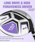Women’s 12 Piece Complete Golf Club Set For Beginners Right Handed With 460cc Oversized Driver showing its design and features