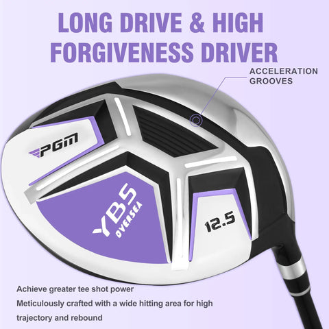 Women’s 12 Piece Complete Golf Club Set For Beginners Right Handed With 460cc Oversized Driver showing its design and features