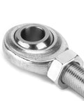 Close-up of High Octane Stainless Steel Heim Joints Two Pack Universal Right Hand Tie Rod Ends with hex nut and smooth finish.