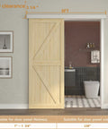 6Ft Sliding Barn Door Hardware Kit With Low Clearance Aluminum Box Rail For Wooden Interior Doors installed in home