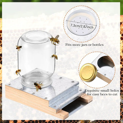 Two Pack Light Wood Beehive Entrance Feeders For Hive Front Water Or Sugar Syrup Bee Watering Station And Drinking Tool