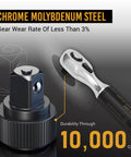 Close-up of chrome molybdenum steel part of Half Inch Drive Digital Torque Wrench With LED Display And Audible Beep, durability shown