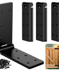 Killer Heavy Duty Gate Hinges With Screws Double Layer Steel Door Hardware, black steel hinges and screws for outdoor use.