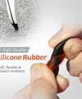 Recurve Bow Tip Protector Pack 2 or 4 - soft silicone limb guard being twisted, showing flexibility and high-quality material usage
