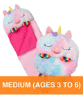 Rainbow Unicorn 2-In-1 Pillow and Sleep Sack, Cozy Nap Buddy for Travel and Sleepovers, Medium 54x20, unicorn face design