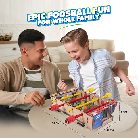 DIY Foosball Table Toy For Kids 6 To 12 With Step By Step Build Guide Action Packed Tabletop Fun For Boys And Girls Hands On Mechanics DIY Kit Creative STEM Play For Young Builders, 38 x 21 x 9 cm