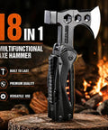 18-in-1 multifunctional All In One Camping Hatchet With Hammer And Knife And Protective Sheath For Survival Gear For Men Dad Emergency Car Tool And Hiking Accessories A Real Workhorse Outdoor Gadget For Hiking And Adventure