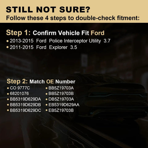 Steps to confirm fitment for Heavy Duty Air Conditioning AC Compressor No Hassle Bolt On Replacement For Ford Explorer 2011 Through 2015 And Police Interceptor Utility