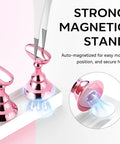 Nail Art Display Stand For Practice And DIY Nails, Magnetic Pro Grade Nail Holder With Double Sided Tape, pink magnetic base.