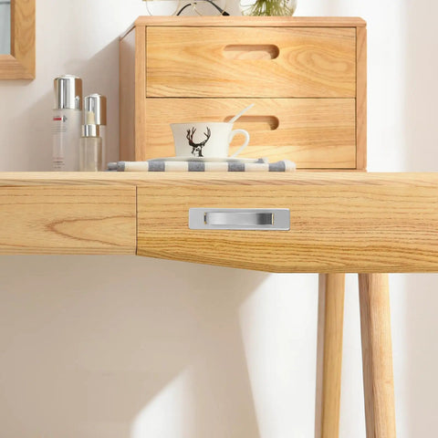 Hidden Flush Mount Cabinet Drawer Pull Handle With Screws For Kitchen And Bath Cabinets on wooden desk