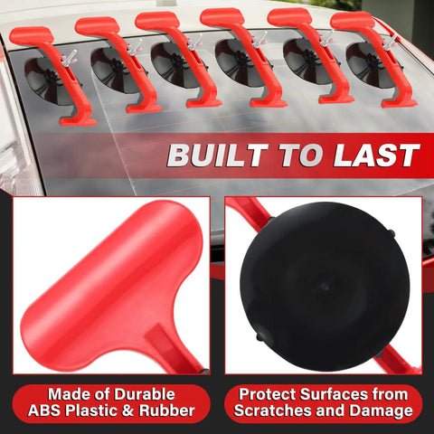 Six Piece Suction Cup Clamp Set For Glass And Windshield Repair Hands Free Gluing Tool Kit For Convertible Tops And Glass Panels
