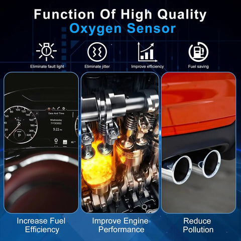 Function of Upstream O2 Oxygen Sensor For Front Right 2001 To 2003 Toyota Rav4 2.0L showing fuel efficiency and engine performance.