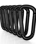 Beefy Heavy Duty Carabiner Clip Set Of 6 1100Lb D Shaped Steel Clips With 3 Inch Spring Hooks For Hammocks Hiking Keychains Outdoor Gear