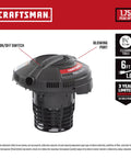 1.75 Peak HP Wet Dry Vac Powerhead For 5 Gallon Buckets with on/off switch and blowing port, Craftsman branding visible