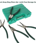 4 Pack 9 Inch Snap Ring Pliers Set Beefy Heavy Duty Internal External Circlip Pliers Kit With Straight And Bent Jaw Spring Loaded