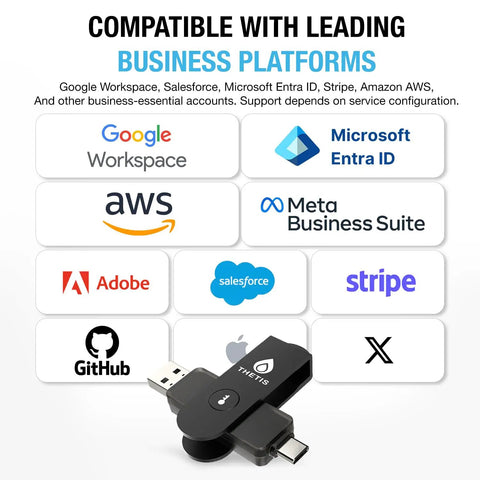 Top Tier FIDO2 Security Key And MFA Hardware Token With NFC Passkey for use with multiple business platforms.