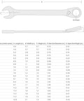 Diagram of 10 mm Reversible 12 Point Ratcheting Wrench with 72-Tooth Box End, 5-Degree Swing, Offset 15 Degree Box End For Tight Spots